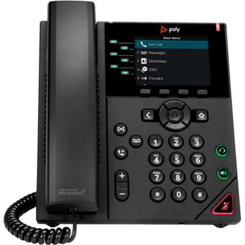 Poly VVX 350 6-line IP desk phone with color display and PoE support