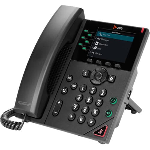 Poly VVX 350 6-line IP desk phone with color display and PoE support