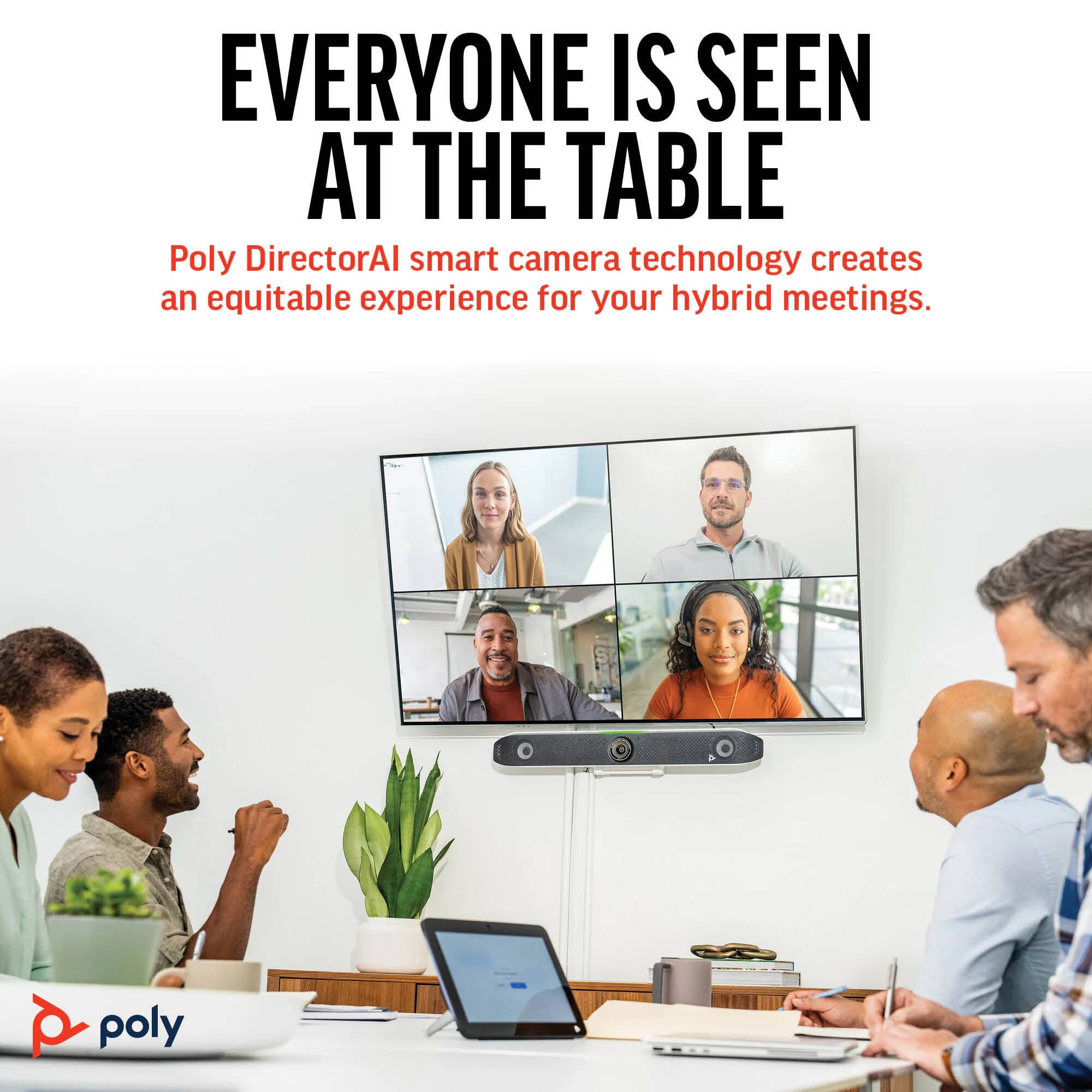Poly Studio X52 video bar kit with TC10 controller for enterprise meeting rooms