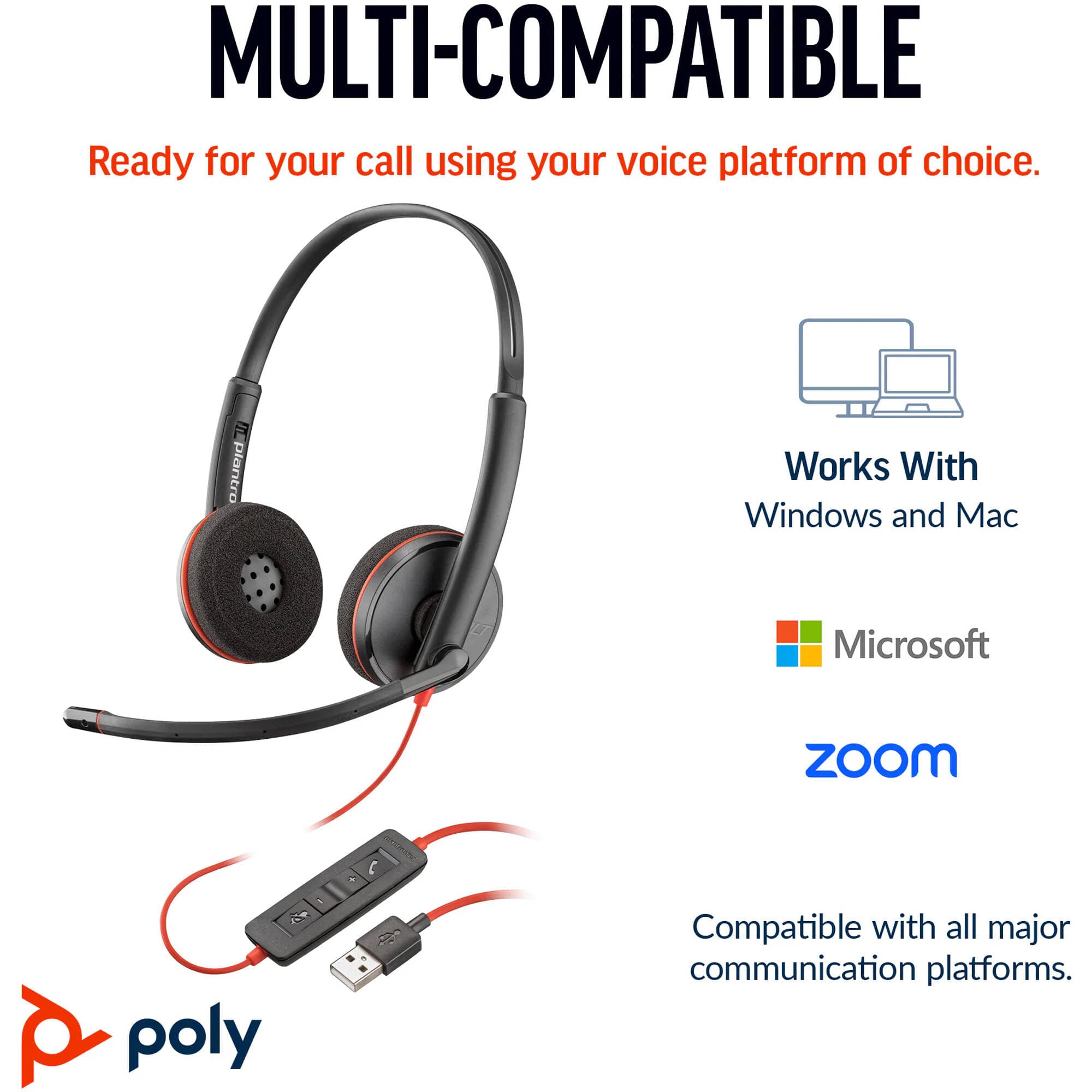 Poly BW 3220 Stereo USB-C HS + view 2