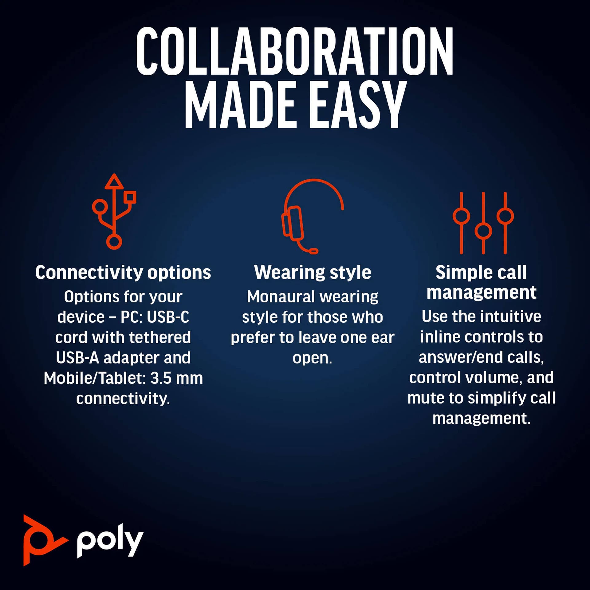 HP POLY HEADSETS POLY BW 5210 USB-C HS 3.5MMP USB-C/A view 6