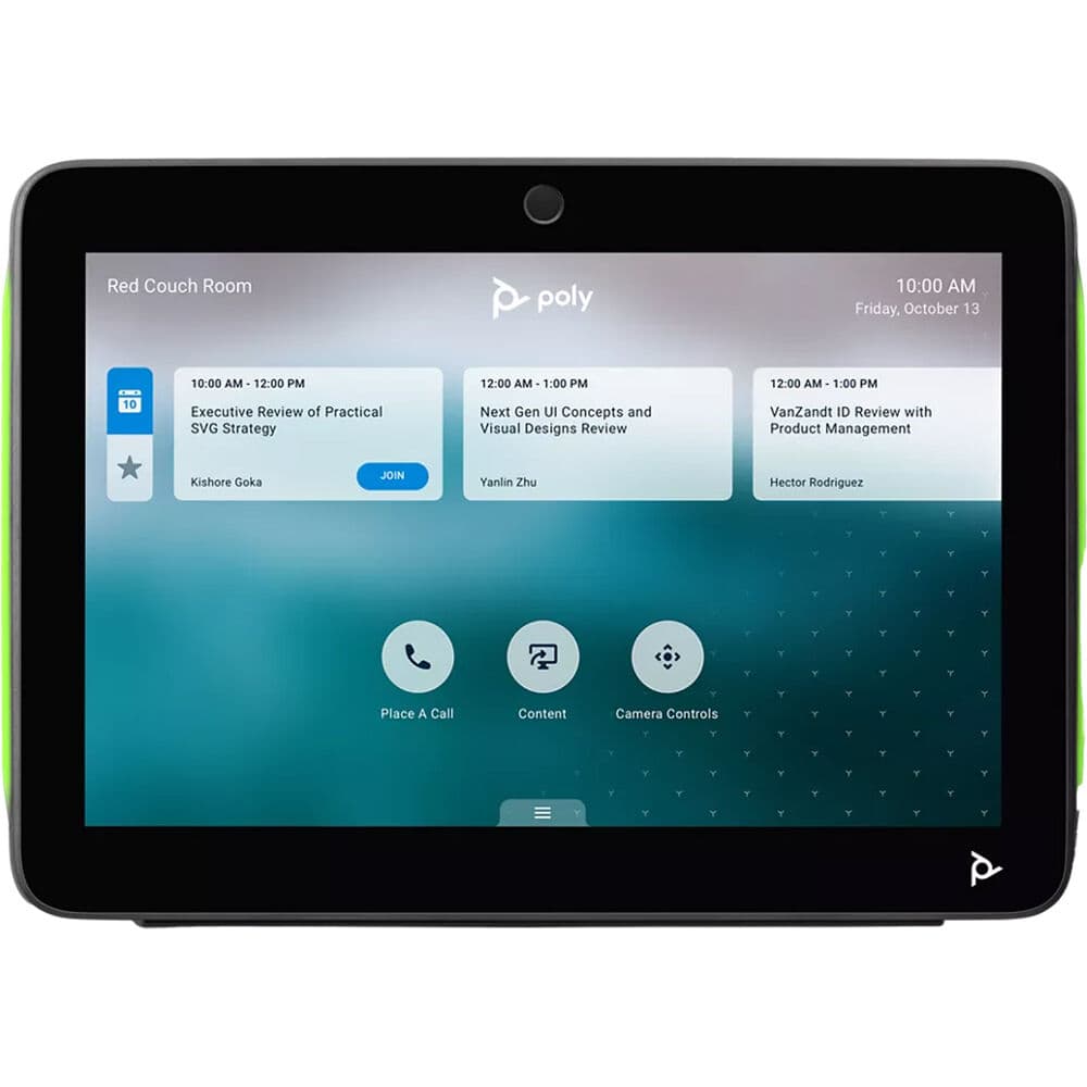 Poly TC10 black touch controller for conference room meeting control