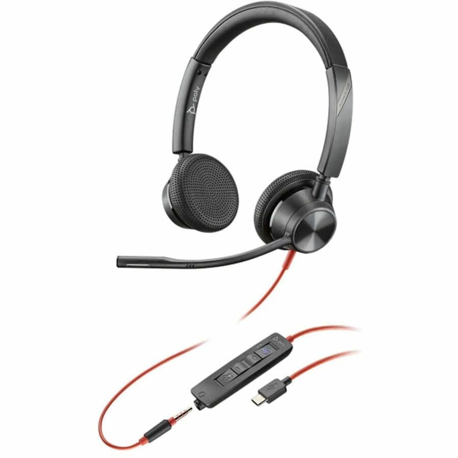 Poly Blackwire 3325 USB-C/A Headset 8M3V5AA#ABA | Wired UC, TAA