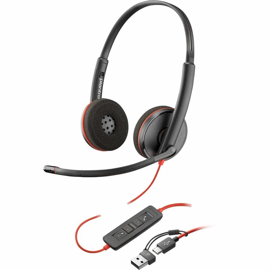 Poly Blackwire C3220 Stereo USB-C Headset TAA | Wired UC, USB-C
